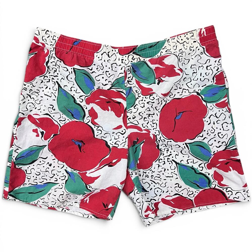 Vintage Water Heaters Floral Pattern Shorts USA Made Cotton Beach Summer Shorts